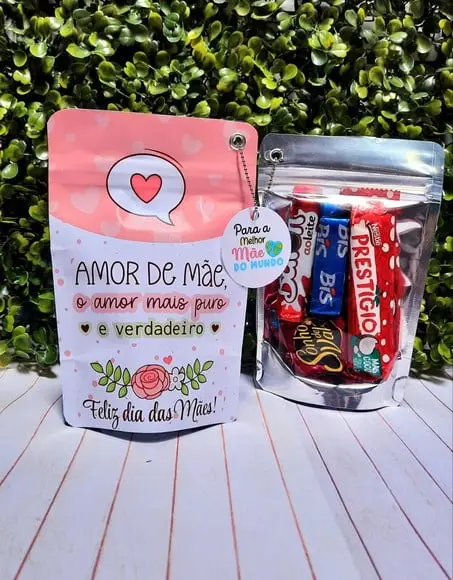 Saquinho com 4 Chocolates- Dia das Mães