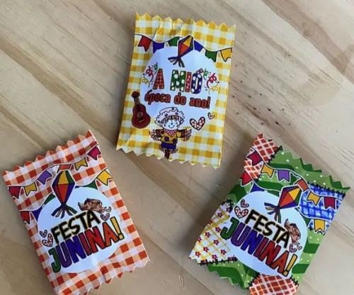 Saquinho com Pé de Moleque- Festa Junina