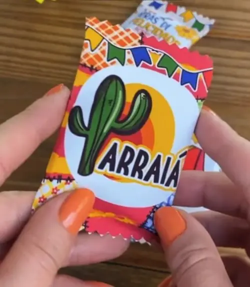 Saquinho com Pé de Moleque- Festa Junina