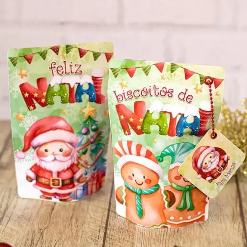 Saquinho Ziplok com 4 Chocolates- Natal