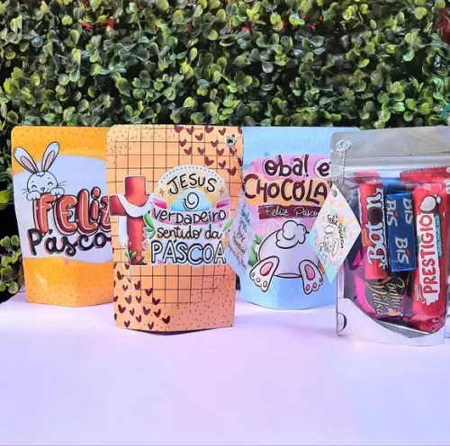 Saquinho Ziplok com 4 Chocolates- Páscoa