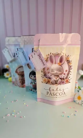 Saquinho Ziplok com 4 Chocolates- Páscoa