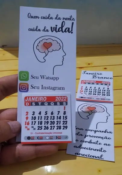 SAÚDE MENTAL/ JANEIRO BRANCO - CALENDÁRIO COM IMÃ