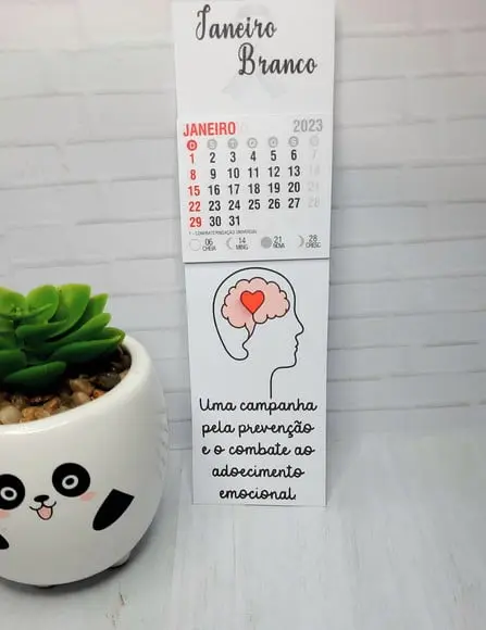 SAÚDE MENTAL/ JANEIRO BRANCO - CALENDÁRIO COM IMÃ