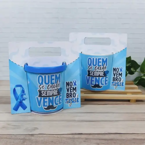 Suporte com Caneca Acrílica- Novembro Azul