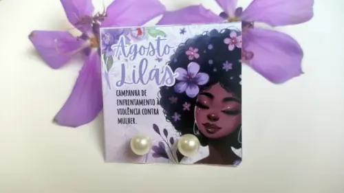 Tag com Brinco- Agosto Lilás