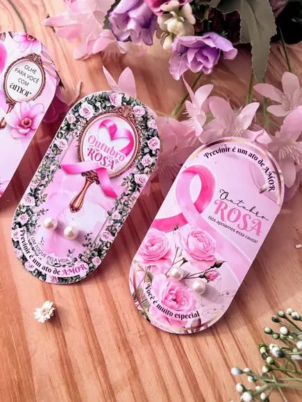 Tag com Brinco- Outubro Rosa