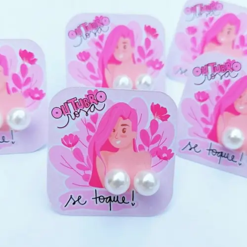 Tag com Brinco- Outubro Rosa
