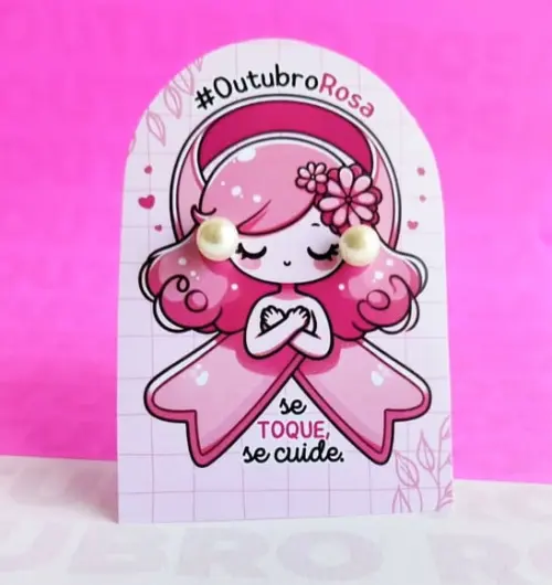 Tag com Brinco- Outubro Rosa