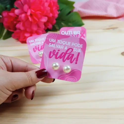 Tag com Brinco- Outubro Rosa