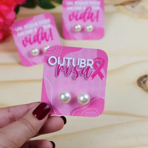 Tag com Brinco- Outubro Rosa