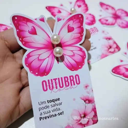 Tag com Brinco- Outubro Rosa