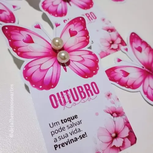 Tag com Brinco- Outubro Rosa
