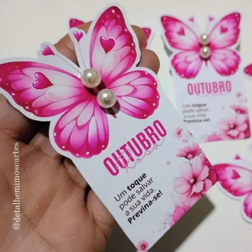 Tag com Brinco- Outubro Rosa