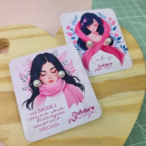 Tag com Brinco- Outubro Rosa