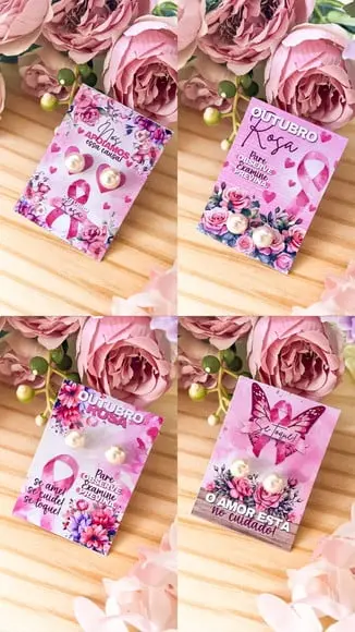 Tag com Brinco- Outubro Rosa