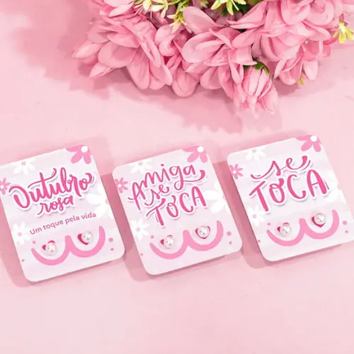 Tag com Brinco- Outubro Rosa