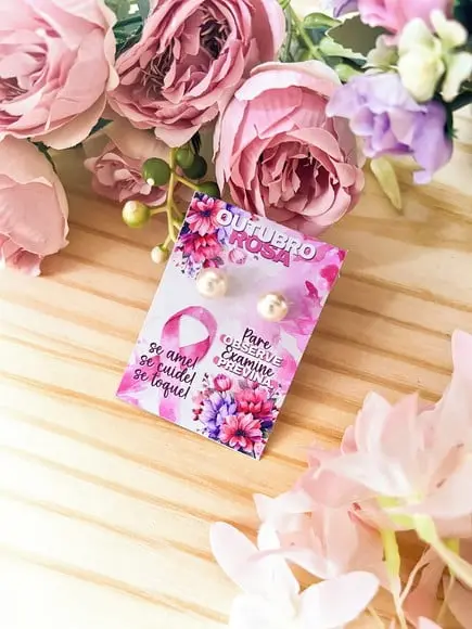 Tag com Brinco- Outubro Rosa
