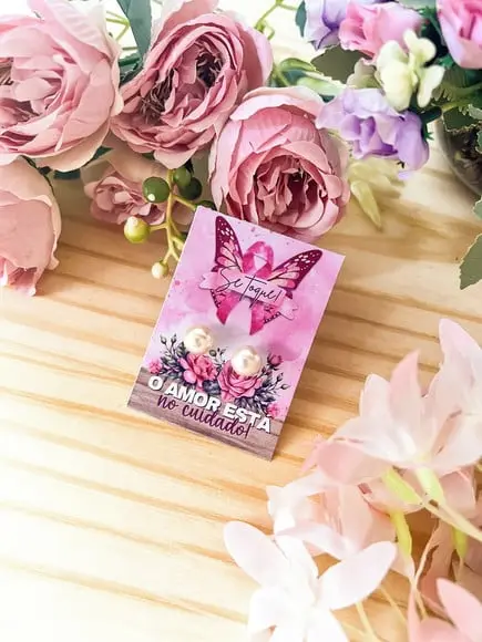 Tag com Brinco- Outubro Rosa