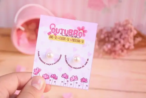 Tag com Brinco- Outubro Rosa