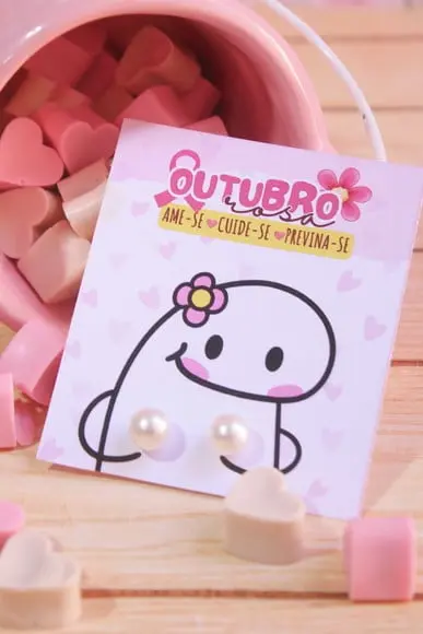 Tag com Brinco- Outubro Rosa