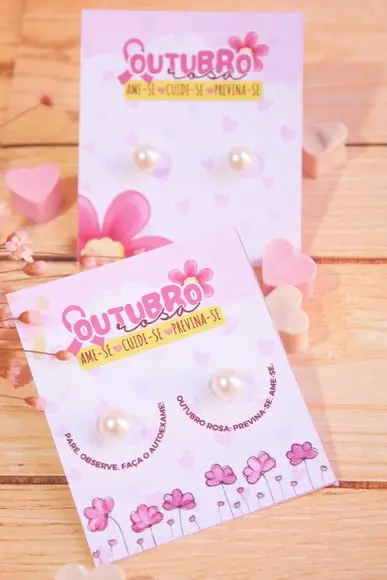 Tag com Brinco- Outubro Rosa