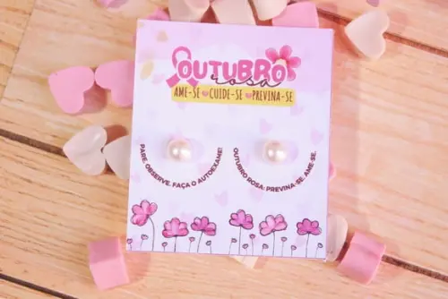 Tag com Brinco- Outubro Rosa