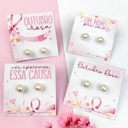 Tag com Brinco- Outubro Rosa