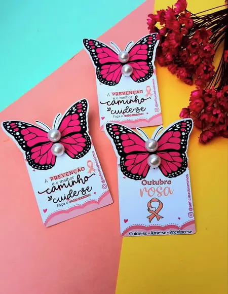 Tag com Brinco- Outubro Rosa
