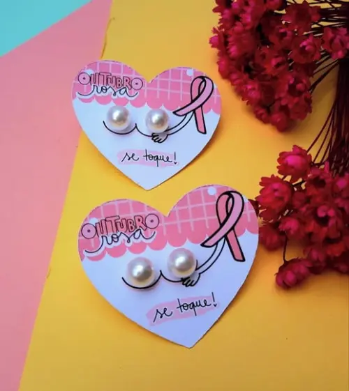 Tag com Brinco- Outubro Rosa