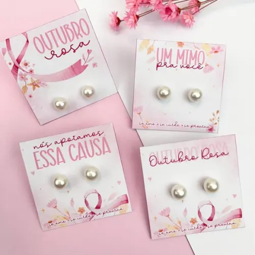 Tag com Brinco- Outubro Rosa
