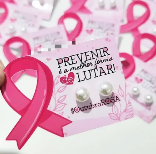 Tag com Brinco- Outubro Rosa