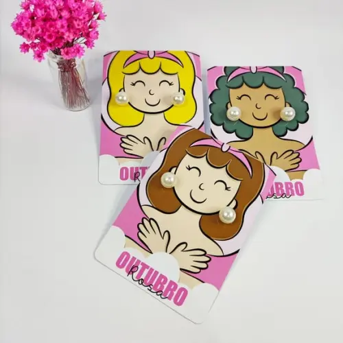 Tag com Brinco- Outubro Rosa