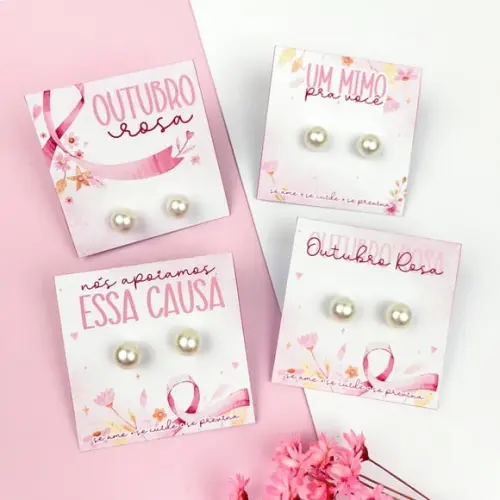 Tag com Brinco- Outubro Rosa