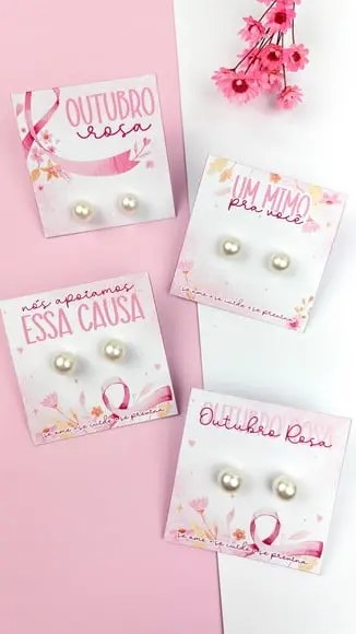 Tag com Brinco- Outubro Rosa