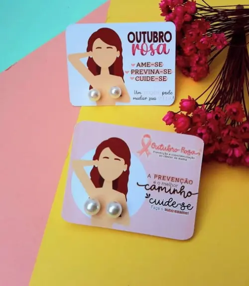 Tag com Brinco- Outubro Rosa