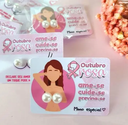 Tag com Brinco- Outubro Rosa