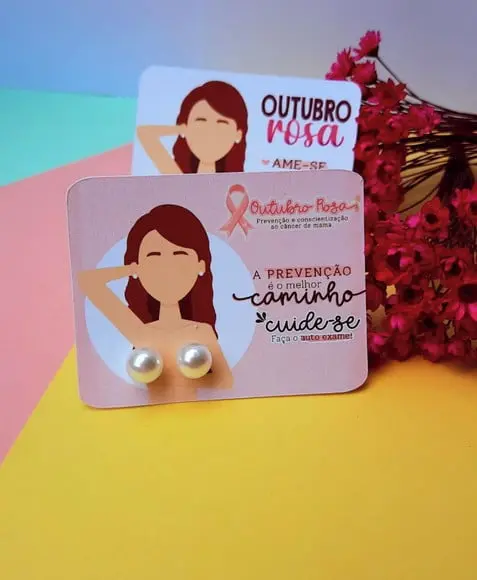 Tag com Brinco- Outubro Rosa
