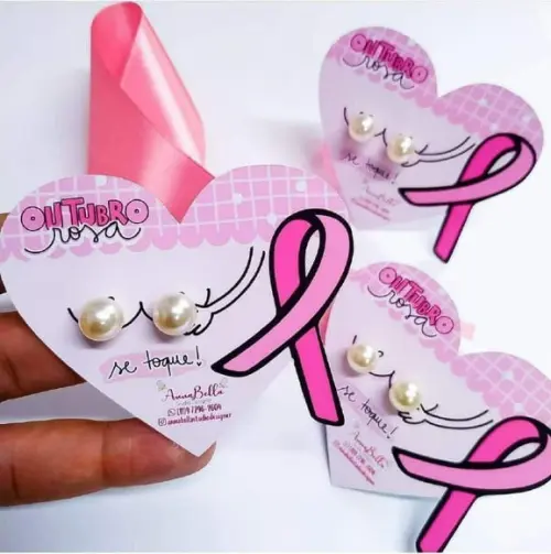 Tag com Brinco- Outubro Rosa