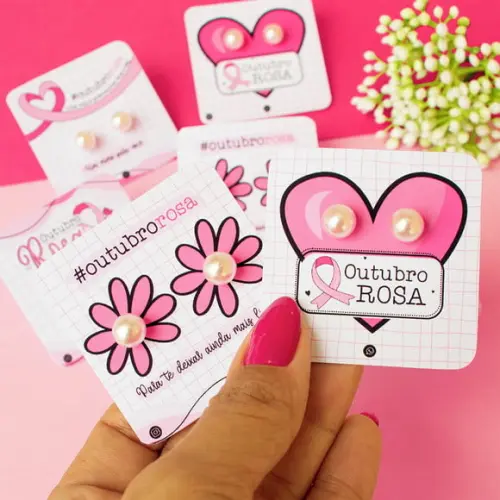 Tag com Brinco- Outubro Rosa