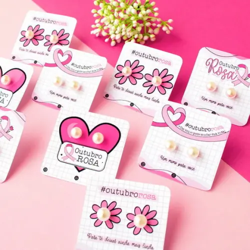 Tag com Brinco- Outubro Rosa