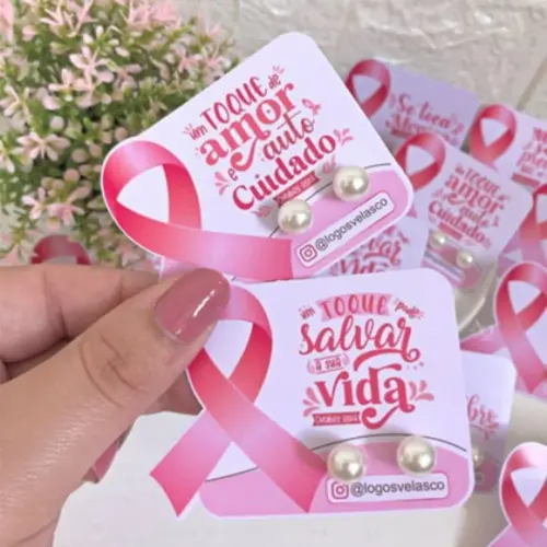 Tag com Brinco- Outubro Rosa