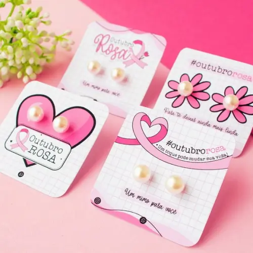 Tag com Brinco- Outubro Rosa