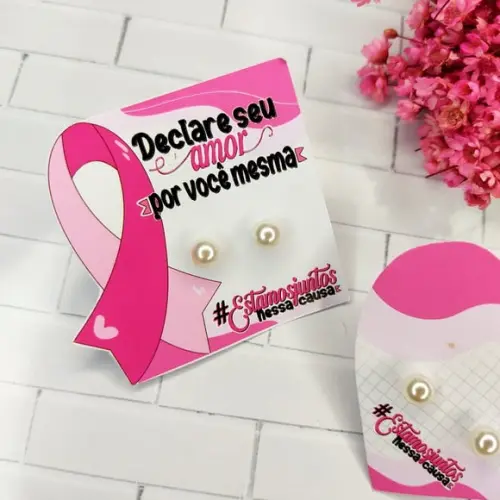 Tag Com Brinco- Outubro Rosa