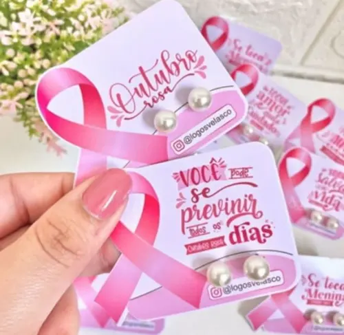 Tag Com Brinco- Outubro Rosa