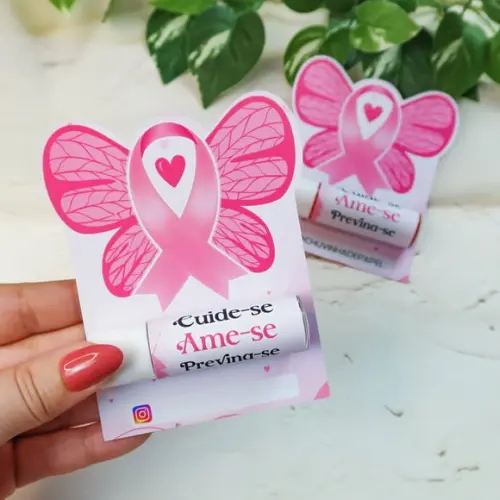 Tag com Hidratante Labial (manteiga de Cacau)- Outubro Rosa