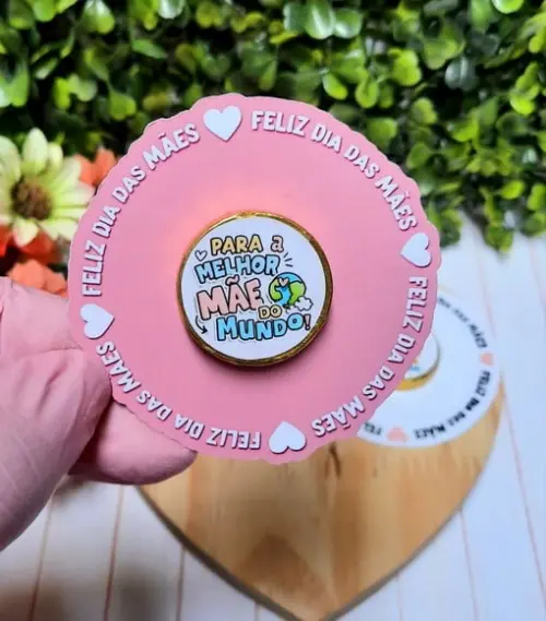 Tag com Moedinha de Chocolate ao Leite- Dia das Mães