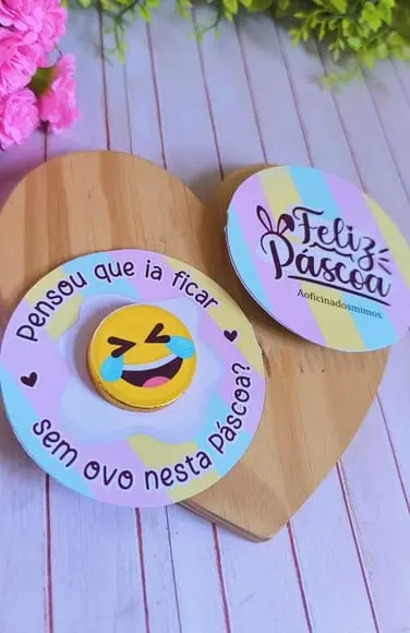 Tag com Moedinha de Chocolate ao Leite- Páscoa