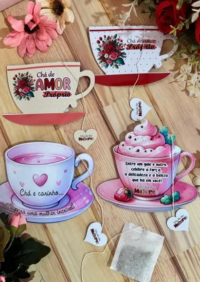 Tag com Sachê de Chá- Dia da Mulher
