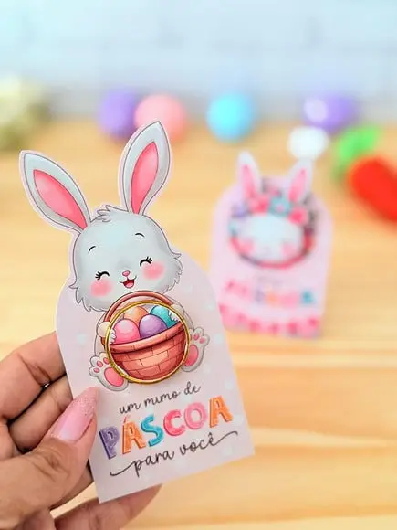 Tag com Moedinha de Chocolate ao Leite- Páscoa